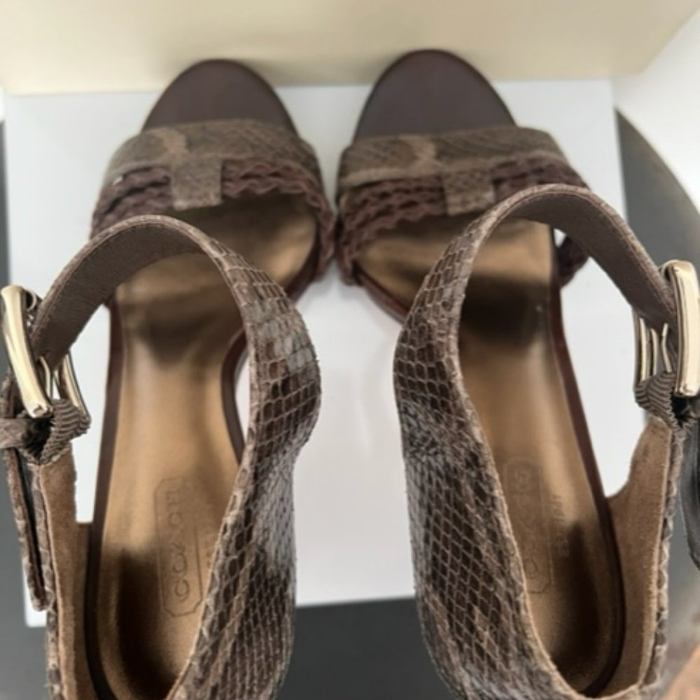 Coach Size 7.5 Python Vegan Leather Color Olive C… - image 3
